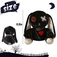 Vente en Gros de Poupées Lapin Gothique 30cm PP Coton Blanc Noir Lapin de Pâques Jouet Animal en Peluche
