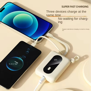 RUNCEIN 2024 nuovo grazioso Mini Power <span class=keywords><strong>Bank</strong></span> 10000mAh batteria del telefono con Display digitale a LED porta il cavo di bordo banca di ricarica - Product Image 6