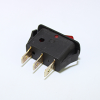 Interrupteur à bascule moyen en plastique à enclenchement rapide série KCD3 T105 ON-OFF 3 broches SPST avec LED rouge pour bateau et marine