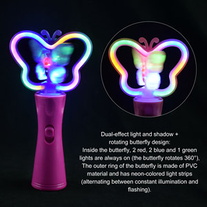 Baguette Lumineuse Papillon Rotative 5 LED – Accessoire <span class=keywords><strong>de</strong></span> Soutien pour Parcs d'Attractions et Événements Sportifs, Jouet pour Filles et Décoration <span class=keywords><strong>de</strong></span> Noël - Product Image 5