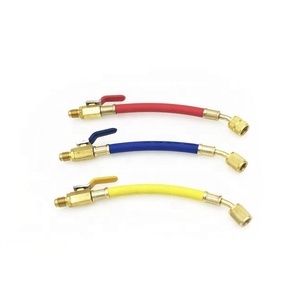Ensemble de tuyaux de charge de réfrigération 1/4 "outils de charge de climatisation à filetage SAE avec robinet à tournant sphérique - Product Image 3