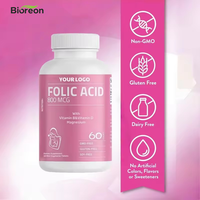 Comprimés d'acide folique (vitamine B9) en gros d'usine, complément certifié Halal, formule végétalienne