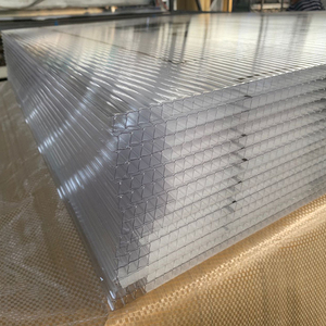 Hoja de techo doblada de <span class=keywords><strong>policarbonato</strong></span> hueco de pared doble transparente para techo deslizante de pérgola - Product Image 3