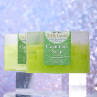 OEM 24K Gold Private Label Organique 150g Vitamine E Hydratant Blanchissant Savon Fait à la main à l'huile essentielle de concombre