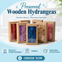 Matériaux de décoration pour événements à domicile et mariages Lovebay DIY 100g d'hortensias naturels réels préservés en bois en boîte pour arrangements personnalisés