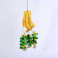 Jouets pour oiseaux : Perchoir en bois de bananier, hamac, balançoire, cloche suspendue, jouet à mâcher – Écologique, de luxe, moderne, pour cage à oiseaux (papillons, calopsites)