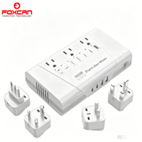 Konverter Perjalanan Gelombang Sinus Internasional 600W 2025 PD Laptop Earphone Colokan UK/AU/IT/IN Tegangan Turun 220V 110V