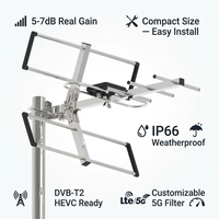 Antenne TV numérique passive UHF DVB-T2 4K 1080P personnalisable avec filtre 5G intégré en option, certifiée CE pour les vendeurs européens