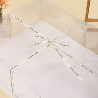 Vente en gros de boîtes à gâteaux transparentes rectangulaires de 70*90*20 cm, boîtes à gâteaux en papier mat gaufré pour mariage, remise de diplômes des étudiants