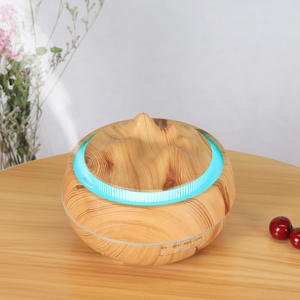 Wood Grain Aroma Diffuser Humidifier <b>With</b> <b>Led</b> <b>Light</b> <b>Remote</b> Control 0.5L For Home Office Use - Product Image 1