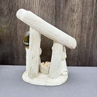 SWAITE Figurine en résine de la Nativité à cinq étoiles, thème Famille de trois enfants et naissance de bébé, Décoration artisanale de Pâques et de Noël, Style Q Créatif