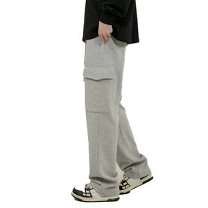 Pantalones de Moda Casual al por Mayor, 100% Algodón, Corte Recto, Ajustados, con Cordón, Múltiples Bolsillos, Pantalones Cargo, Pantalones Deportivos para Hombre - Product Image 2