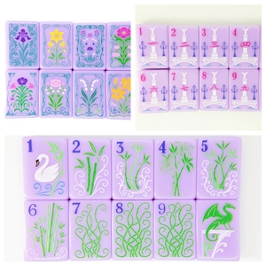 Jeu de Mahjong Américain Oh My Mahjong, 160 Tuiles, Thème Dessin Animé Mignon <span class=keywords><strong>Paris</strong></span> Violet, Jeu Familial, Vente <span class=keywords><strong>en</strong></span> Gros - Product Image 1