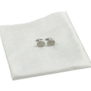 Venta directa de fábrica, buena calidad, hecho a mano puro, 100%, corbata de seda, juego de gemelos cuadrados de bolsillo para hombres de negocios - Product Image 2