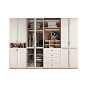 Modern Acrylic Walk in <strong>Closet</strong> Wardrobe Para Habitacion Custom Systems Design Wood Bedroom Cupboard - Product Image 6