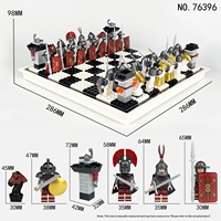 Blocs de construction médiévaux pour enfants, mini briques avec figurines de soldats romains, bouclier, cheval, jouet d'assemblage DIY