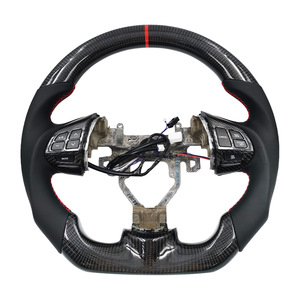 พวงมาลัยมิตซูบิชิคาร์บอนไฟเบอร์ทรงเรซซิ่งหุ้มหนังเย็บด้ายแดง อะไหล่แต่ง - Product Image 1