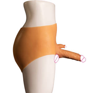 Gode à sangle lesbien chaud réaliste Silicone vibrateur culotte doux adulte jouet sexuel avec culotte vibrante pour les femmes - Product Image 5