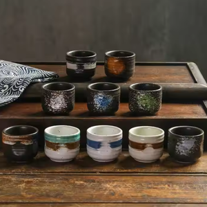 Tasse à saké en céramique de style japonais de 50ml tasse à thé Kungfu peinte à la main vintage sans poignée verres pour la <span class=keywords><strong>cuisine</strong></span> - Product Image 3