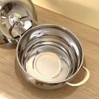 Marmite à Soupe en Acier Inoxydable en Forme de Pomme, Faitout Épais Domestique pour Cuisinière à Induction, Batterie de Cuisine