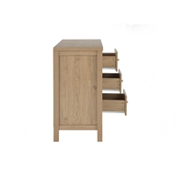 Aparador Minimalista RHODES de 1.6M en Color Roble Natural, Tablero Laminado, Almacenamiento sin Juntas, Mueble Moderno y Clásico para Comedor