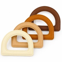 Meetee BS635 Poignée de sac tressée en cuir PU de 9 cm en forme de D, cadre décoratif pour sacs à main, bagages et accessoires de bricolage faits main