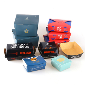 Take out custom kraft paper fast food box ,disposable food hamburger chicken containers box,,delivery boxed for food