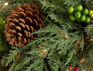 <span class=keywords><strong>Couronne</strong></span> <span class=keywords><strong>de</strong></span> Noël d'extérieur 90 cm, directement <span class=keywords><strong>de</strong></span> l'usine, <span class=keywords><strong>en</strong></span> <span class=keywords><strong>sapin</strong></span> et cèdre, pré-éclairée blanc chaud - Product Image 4