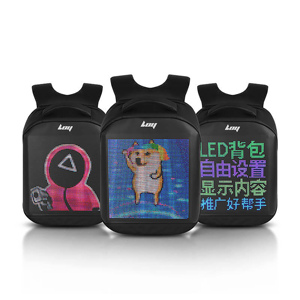 Mochila LOY Impermeable Inteligente con Pantalla LED Programable por App para Hombre, Valla Publicitaria Andante para Motocicleta, Gimnasio y Negocios - Product Image 1