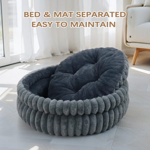 Dickes Warmes Katzenbett Höhle Weiches Plüsch-Schlafkissen Rutschfestes Winter-Pad Einfarbiges Polyester Rund Komfortabel Klein Mittel Groß - Product Image 3
