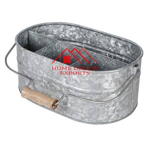 Fiestas Utensilio de granja Servir Ware Holder Galvanizado Diseño elegante Martillado a mano Utensilio de cocina Caddy - Product Image 4