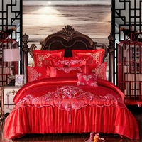 Parure de lit de luxe en gros, ensemble de couette et draps de mariage, taille King et Queen