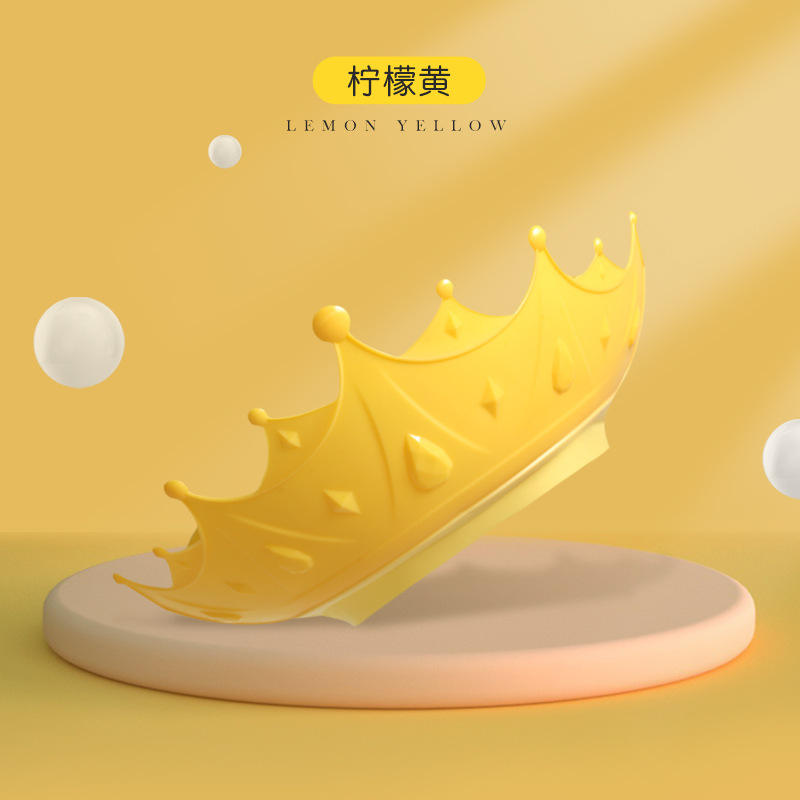 Large crown shampoo cap lemon yellow