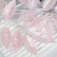 Vente en gros OEM Poinsettia à paillettes en aérosol Branches de feuilles d'arbre de Noël Décorations de fleurs artificielles