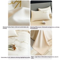 Parure de lit et housse de couette 4 pièces 100 % coton, nouvelle collection 2026, luxe léger, haut de gamme, antibactérienne, universelle quatre saisons