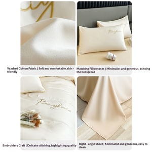 Set di Lenzuola e Copripiumino in Cotone 100% Quattro Pezzi 2026 Nuovo Lusso Leggero di Alta Gamma Antibatterico Universale per Tutte le Stagioni - Product Image 5