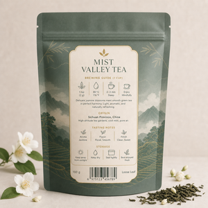 Sachet d'emballage de thé imprimé sur mesure, refermable avec fermeture éclair, pochette autoportante pour thé aux herbes et thé en vrac - Product Image 4