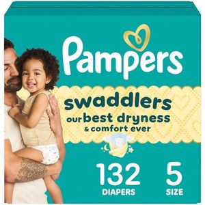 100% Vente en gros Couches jetables pour bébés Swaddlers Taille 5, 132 unités, optimale pour la sécheresse et le confort - Product Image 1