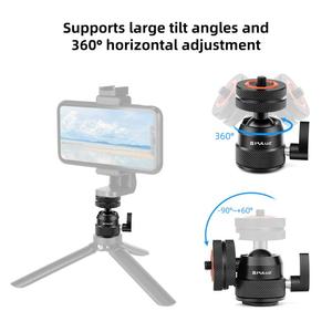 Adattatore per Treppiede PULUZ Multifunzionale in Lega di Alluminio con Attacco a Palla Mini e Vite 1/4 a Doppio Uso - Product Image 3