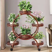 Support à fleurs contemporain à 3 étagères en métal et fer Design créatif moderne pour intérieur/extérieur Multifonctionnel pour les plantes succulentes de jardin