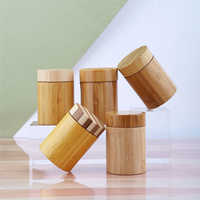 Botol dan toples kaca bambu 30ml 50ml 100ml 120ml botol kaca dengan tutup tahan bambu untuk anak dengan logo dan cetakan khusus