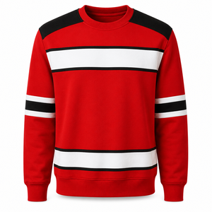 Sweat-shirt de hockey pour homme, rayé, color block, col rond, pour les jours de match - Product Image 3