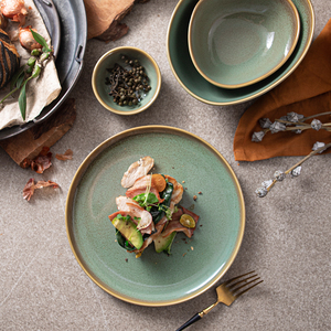 <span class=keywords><strong>Vajilla</strong></span> de porcelana reactiva de estilo nórdico, plato redondo y Contemporáneo de gama superior, <span class=keywords><strong>vajilla</strong></span> de restaurante exclusivo, 2023 - Product Image 4