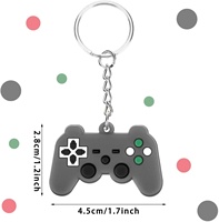 Porte-clés de manette de jeu en PVC, porte-clés 2D 3D en caoutchouc souple de dessin animé PS4