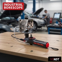 Caméra endoscopique industrielle miniature 6 mm portable IP67 360° °   Boroscope rotatif pour l'inspection interne de la corrosion des moteurs automobiles