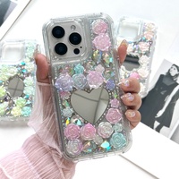Fleur Miroir Bas Prix Haute Qualité Cadre PC Dur Rainure Souple TPU Téléphone étui pour Redmi Note 14 13 15 Ultra Pro 5G Poco X7 A5
