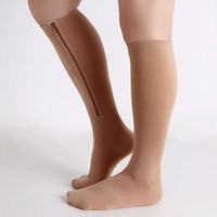 Chaussettes de compression médicales en nylon tricoté pour femmes, avec fermeture éclair, pour varices, hauteur genou, production allemande, vente en gros
