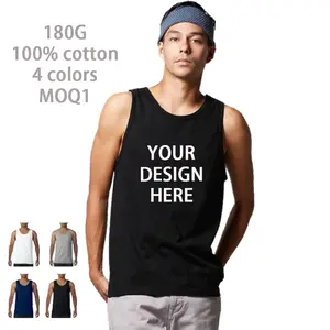 Hoge Kwaliteit Mannen Vest Katoen Casual Zomer Custom Logo Vlakte Leeg Gym Fitness Tank Tops