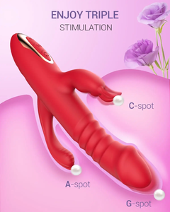 Vendita calda 3 in 1 coniglio vibratore con la spinta Dildo <span class=keywords><strong>G</strong></span> <span class=keywords><strong>Spot</strong></span> clitorideo anale stimolatore femminile masturbazione giocattolo per le donne - Product Image 4