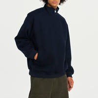 Sweat-shirt à col roulé mi-zippé pour homme en molleton de coton épais, personnalisable avec logo OEM/ODM, fournisseur en gros